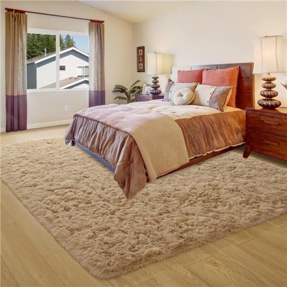 Fluffy Area Rugs, Super Soft Shaggy Rug Fuzzy Long Fur Carpets for Bedroom - Picture 4 of 8